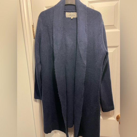 Oversized cardigan shacket with folded lapel and pockets cozy and warm - Picture 3 of 9